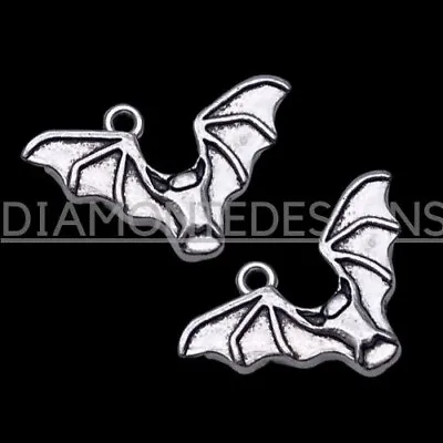 £2.30 • Buy 10 Pcs Tibetan Silver Halloween Bat Charms 24mm Craft Beading Jewellery A207