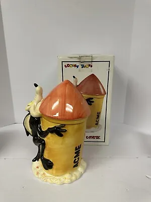 1993 Warner Bros Looney Tunes Wile E Coyote Cookie Jar NEW RARE IN BOX ! • $55.99