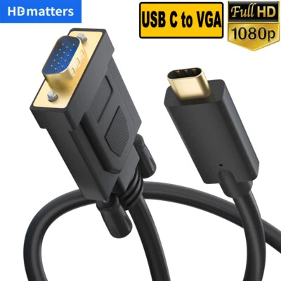 $9.99 • Buy USB C To VGA Cable USB 3.1 Type C To VGA Adapter Converter For MacBook Pro Air