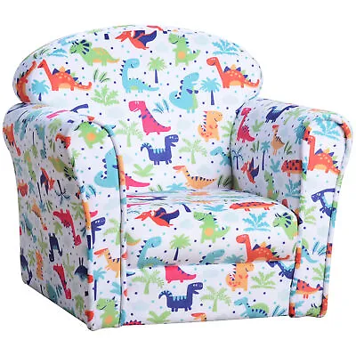 HOMCOM Childrens Armchair Kids Sofa Tub Chair Seat Dinosaur Bedroom 18-36 Months • £60.95