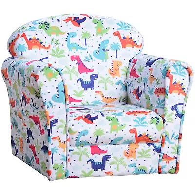 HOMCOM Childrens Armchair Kids Sofa Tub Chair Seat Dinosaur Bedroom 18-36 Months • £66.95