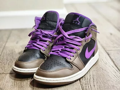 Air Jordan 1 Mid  Purple Mocha  Palomino Wild Berry DQ8426-215 Men's Size 7.5 • $59.99