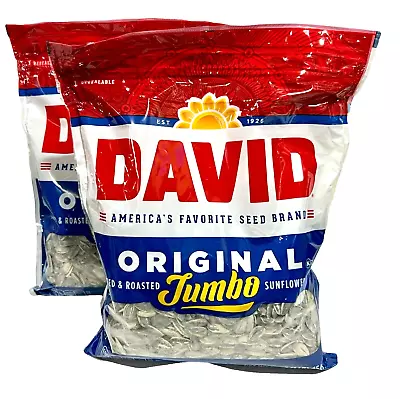 David Jumbo Roasted & Salted Original Sunflower Seeds 16 Oz 2 Bags • £9.59