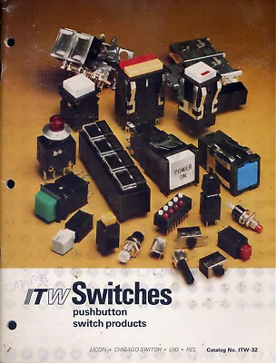 Vintage 1985 ITW Switches  - Pushbutton Switch Products Catalog • $14.95