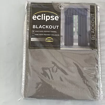 Eclipse Blackout One Rod Pocket Panel Curtain Samara Gray 42  X 54” • $18.50
