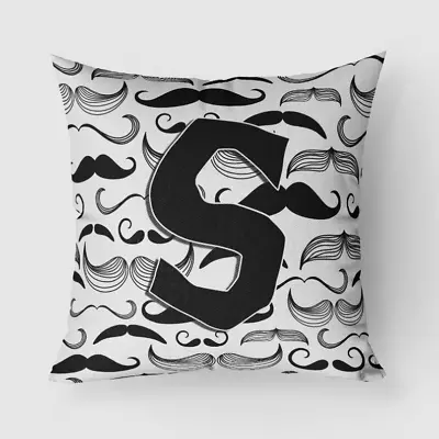 Moustache Initial Fabric Decorative Pillow Letter S • $46.68