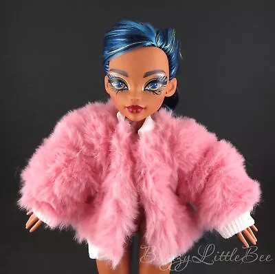 Cotton Candy Pink Fluffy Winter Coat Jacket Fits G3 Monster High Dolls • $7.49