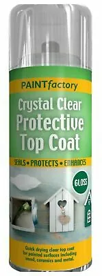 £5.99 • Buy Clear Uv Proof Spray Protective Top Coat Crystal 400ml Gloss Preserves Seals