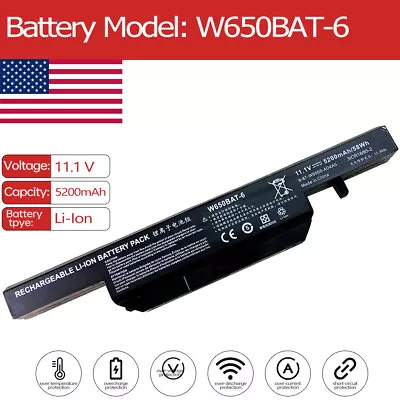 W650BAT-6 Battery For Sager NP66B NP6670B NP5673-Ss NP6679 NP2670 NP2650 NP4658 • $25.95