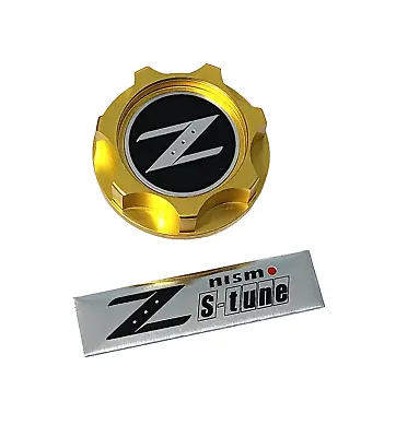 GOLD BILLET OIL FILLER CAP FOR NISSA Z NISMO GTR 350z 370z 240SX Z S-TUNE EMBLEM • $25.95