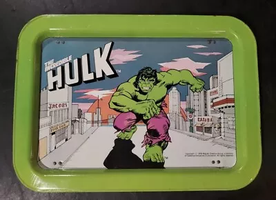 Vintage 1979 The Incredible Hulk Metal TV Lunch Dinner Lap Folding Tray Marvel • $45.99