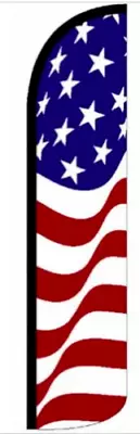 USA AMERICAN GLORY WINDLESS FEATHER FLAG Sign Swooper Flutter Bow Banner-On Sale • $20.10