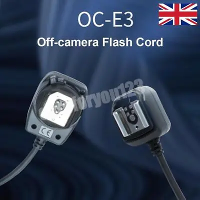 OC-E3 Off Camera Flash Cable Hot Shoe Cord Sync Remote Focus Cable For Canon * • £15.71