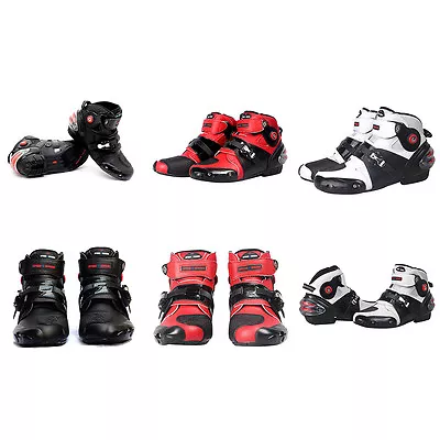 NEW Motorcycle Boots Street Bike Speed Black Red White US 8 9 9.5 10.5 11 12 13 • $61.95