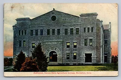 Postcard Kansas Manhattan Kansas State Ag College Auditorium 1908 C334 • $5.90