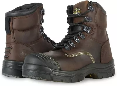 Men's Oliver By Honeywell Brown Leather Mid Cut Steel Toe Work Boots 55231 • $79.99