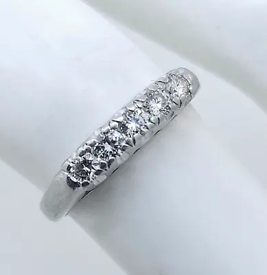 Vintage 1950's Platinum Diamond Wedding Band • $490