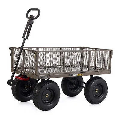 Gorilla Carts Steel Dump Cart Garden Beach Wagon 1200 Pound Capacity Gray • $236.99