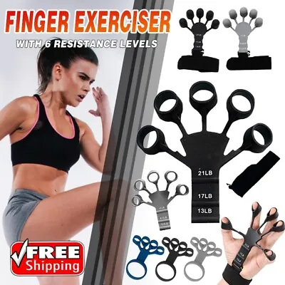 $7.99 • Buy Finger Exerciser Strength Gripper Forearm Trainer Hand Grip Strengthener Therapy