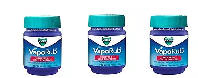 Vicks VapoRub 50g X 3 Pack Herbal Balm Jars Headache Cough Cold Flu Ayurveda FS • $23.09