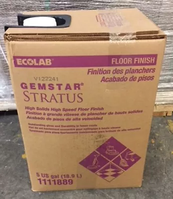 Ecolab Gemstar Stratus 1111889 High Solid High Speed Floor Finish 5 Gallon • $45