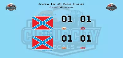 General Lee 1969 Dodge Charger Decal Set S 1:64 Scale • $10.99