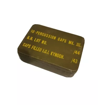 £4.99 • Buy WWII British Army Home Guard SOE Percussion Caps Mk.III Tin - Empty 1943 1944