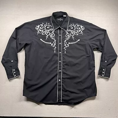 Western Express Shirt Mens 2xl Embroidered Country Cowboy Pearl Snap Floral • $39.99