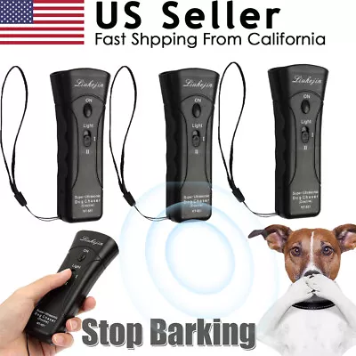 Ultrasonic Anti Dog Barking Repeller Trainer LED Light Gentle Chaser Sonics Stop • $8.36