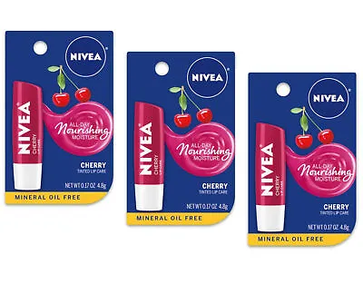 Nivea Cherry TintedAll-Day Nourishing Lip Care 0.17oz - Pack Of 3 • $12.24