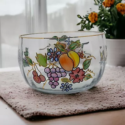 9  Venetian Fruit Bowl Fifth Avenue Crystal Ltd Stained Glass Bowl W/ Gold Trim • $49.99