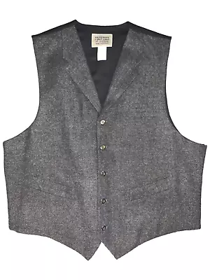 Frontier Classics Vest Mens XLARGE Wool Blend Herringbone Western Wear GRAY • $35.95