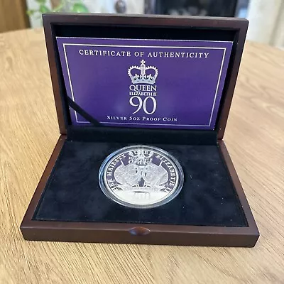 2016 Jersey £10 Queen Elizabeth 90th Birthday 5oz .999 Silver Coin 203 Of 450 • £114