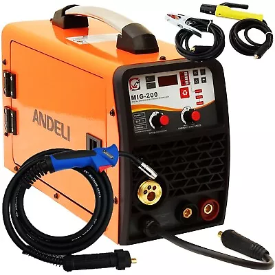 ANDELI MIG Inverter Welder Gas Gasless Synergic 200amp DC Lift-TIG MMA 5 In 1 • £287.99