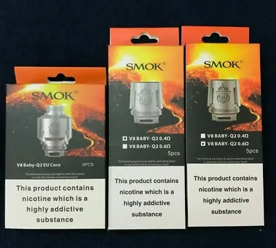 NEW SMOK BABY BEAST COILS Genuine TFV8 M2 Q2 X4 T6 T8 Replacement Coil Heads • £9.99