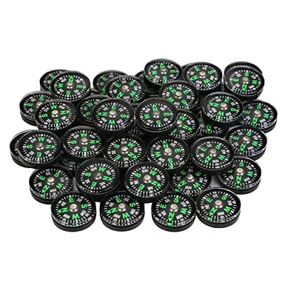 50 Pieces Mini Compass Small Button For Kids 20Mm Bulk Hiking Liquid Fill • $16.82