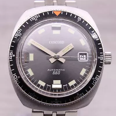 Vintage Concord 660 Mens 37mm Stainless Steel Automatic Divers Style Watch ETA • $599.99