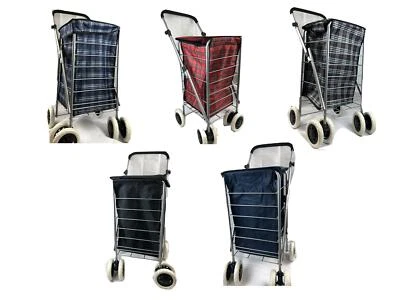 £39.99 • Buy 6 Wheel Shopping Trolley Cart Light And Easy To Manoeuvre Folds Flat Instantly