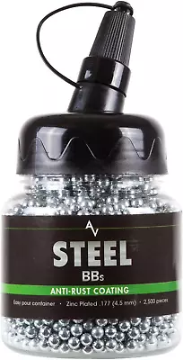 2500 Count Airgun Pistol BBs Pellets Steel Metal Ammo For BB Gun .177 Cal Bottle • $14.21