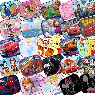 2x Disney Car Sun Shades UV Baby Children Kids Window Minnie Peppa Winnie Frozen • £8.99