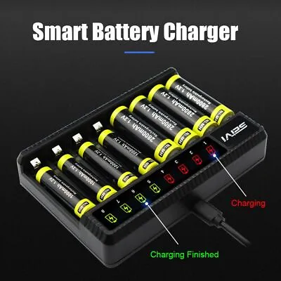 Battery Charger Fast Charging Dock For AA/AAA NiMH Rechargeable Batteries • £9.98
