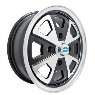 EMPI 914 Alloy Wheel 5-1/2 Wide Black & Polished 4 On 130mm Dunebuggy & VW • $188.99