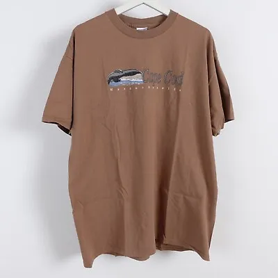 90s Vintage Cape Cod Massachussettes Whale Men's Brown XL T Shirt USA Delta • $14.70