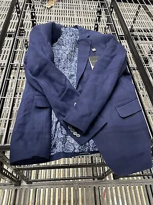 Polo Ralph Lauren Mens Regular-Fit Linen Blazer 48 Regular Navy Sport Coat New • $73.74