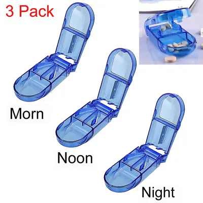 3 Pack Pill Cutter For Small Pills Tablet Storage Splitter Case With Blade Guard • $5.79