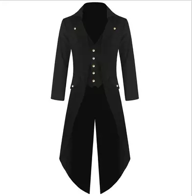 New Men's Vintage Tuxedo Tail Long Jacket Coat Overcoat Uniform Outwear Coat • $18.60