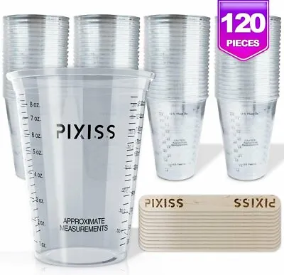 10oz Disposable Graduated Clear Plastic Cups For Mixing Paint Stain Epoxy... • $9.99