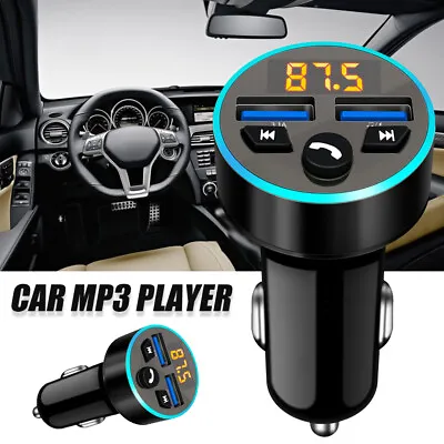Wireless Bluetooth 5.0 FM Transmitter Car MP3 Player 2 USB Car Fast Charger .w • £7.19