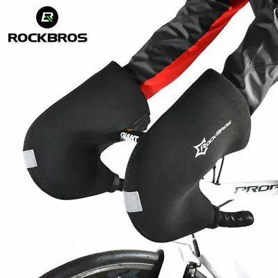 ROCKBROS Winter Riding Gloves Handlebar Mittens Hand Warmers Covers Road Bike • $25.99