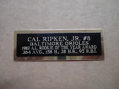 Cal Ripken Jr. Baltimore Orioles 1982 ROY Baseball Card Plaque Nameplate  1 X 3 • $4.50